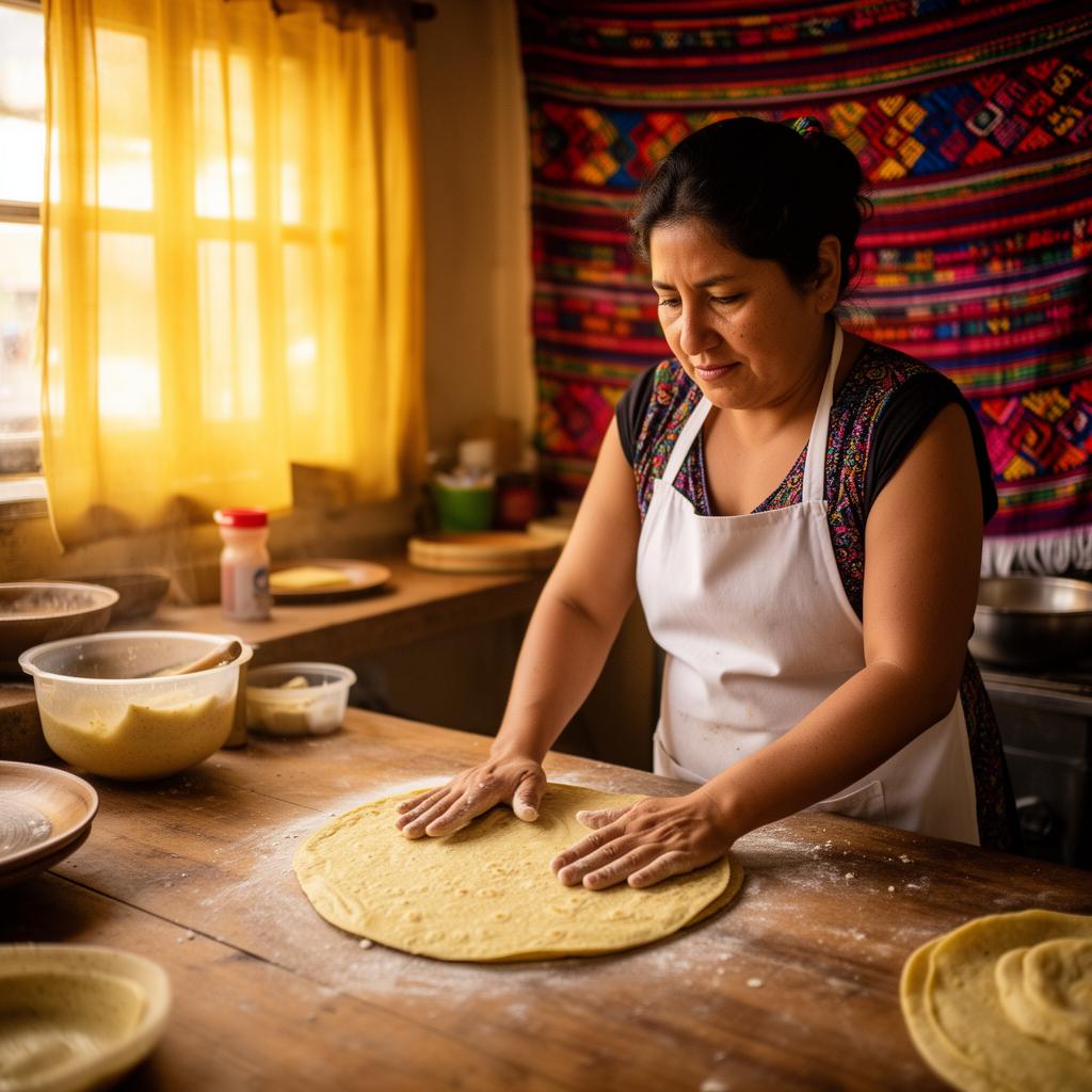 Tortillas hechas a mano en Mi Quetzal